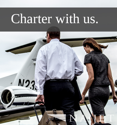 Passengers boarding a private aircraft
